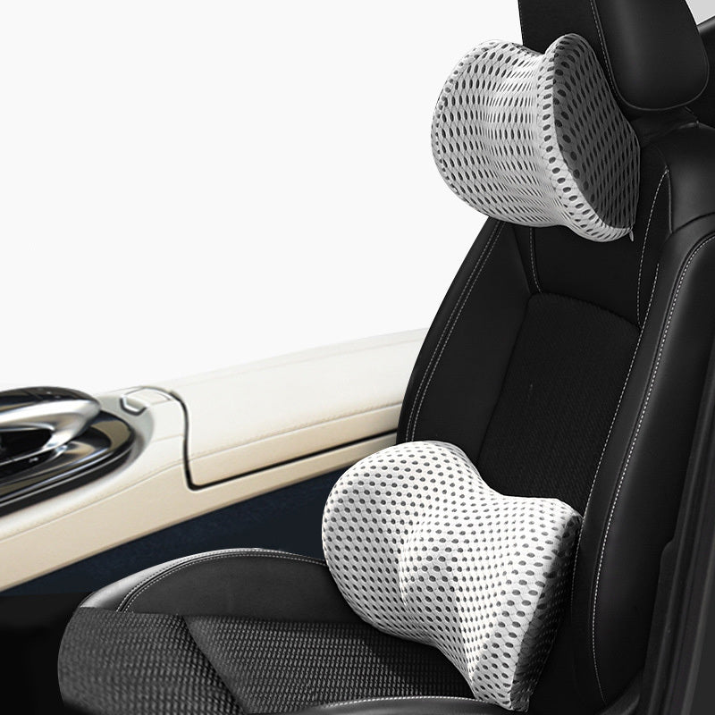 Memory Foam Car Headrest Lumbar Support Set